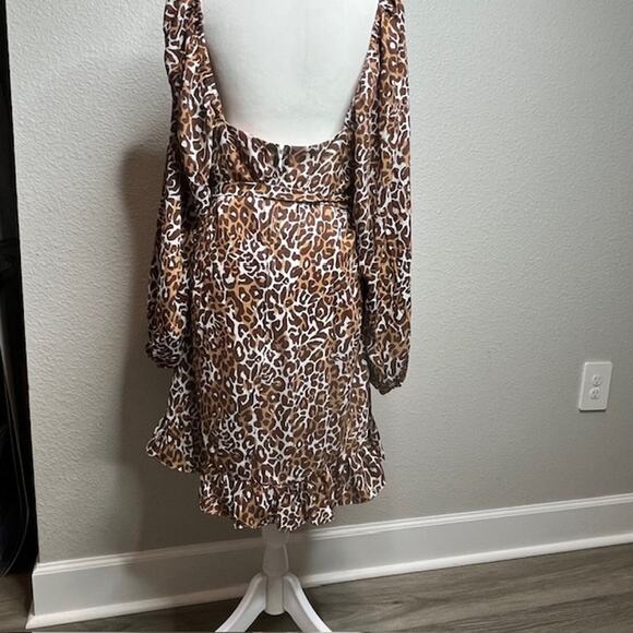 Lilly Pulitzer New Lila Cheetah Print Long Sleeve Mini Dress Size 14 - Picture 10 of 15